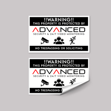ADVANCED SECURITY ALARM SYSTEM DECALS